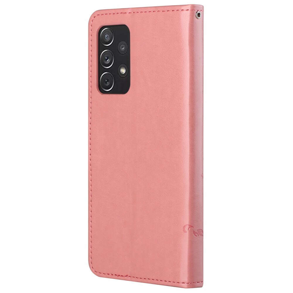 Samsung Galaxy A73 5G Handyhülle mit Schmetterlingsmuster, Rosa