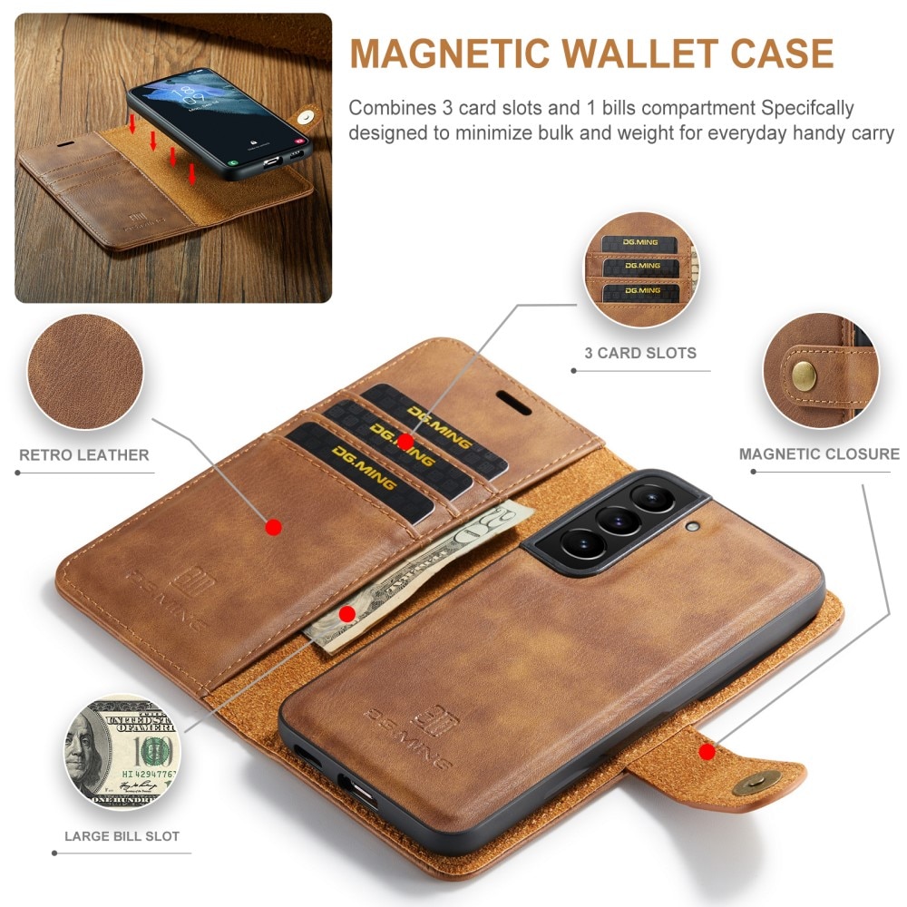 Handytasche Magnetische Samsung Galaxy S22 Plus Cognac