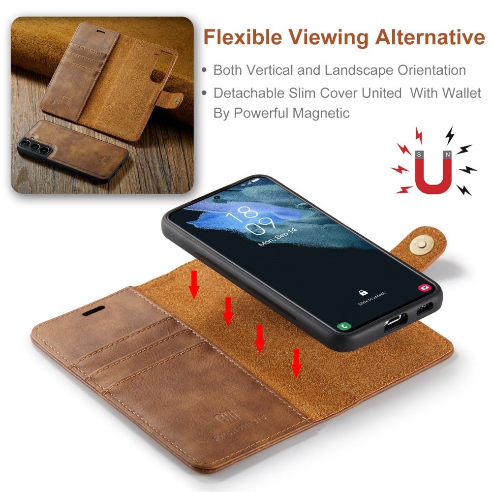 Handytasche Magnetische Samsung Galaxy S22 Plus Cognac