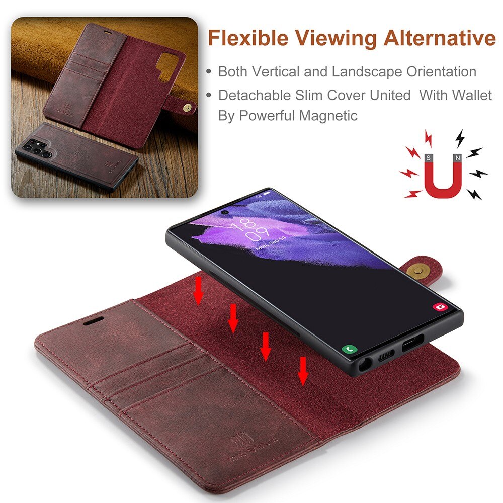 Handytasche Magnetische Samsung Galaxy S22 Ultra Rot