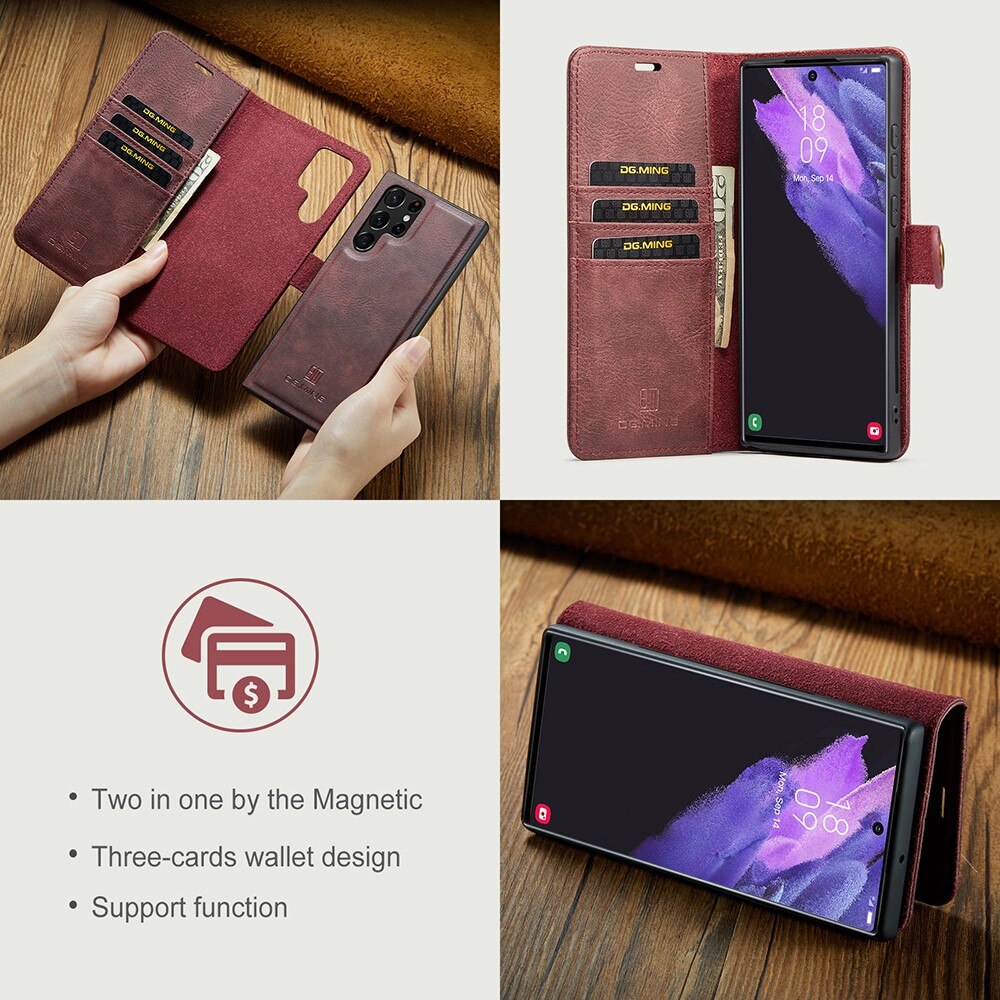 Handytasche Magnetische Samsung Galaxy S22 Ultra Rot