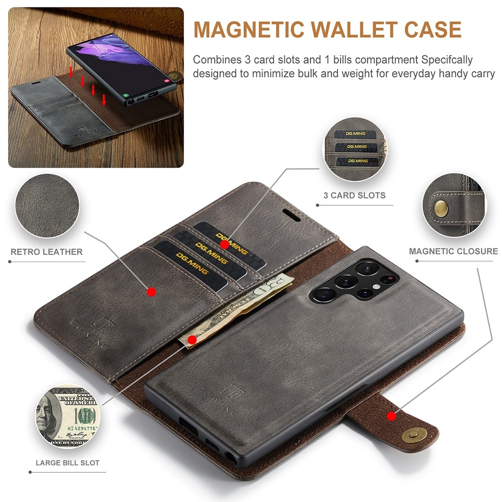 Handytasche Magnetische Samsung Galaxy S22 Ultra Braun