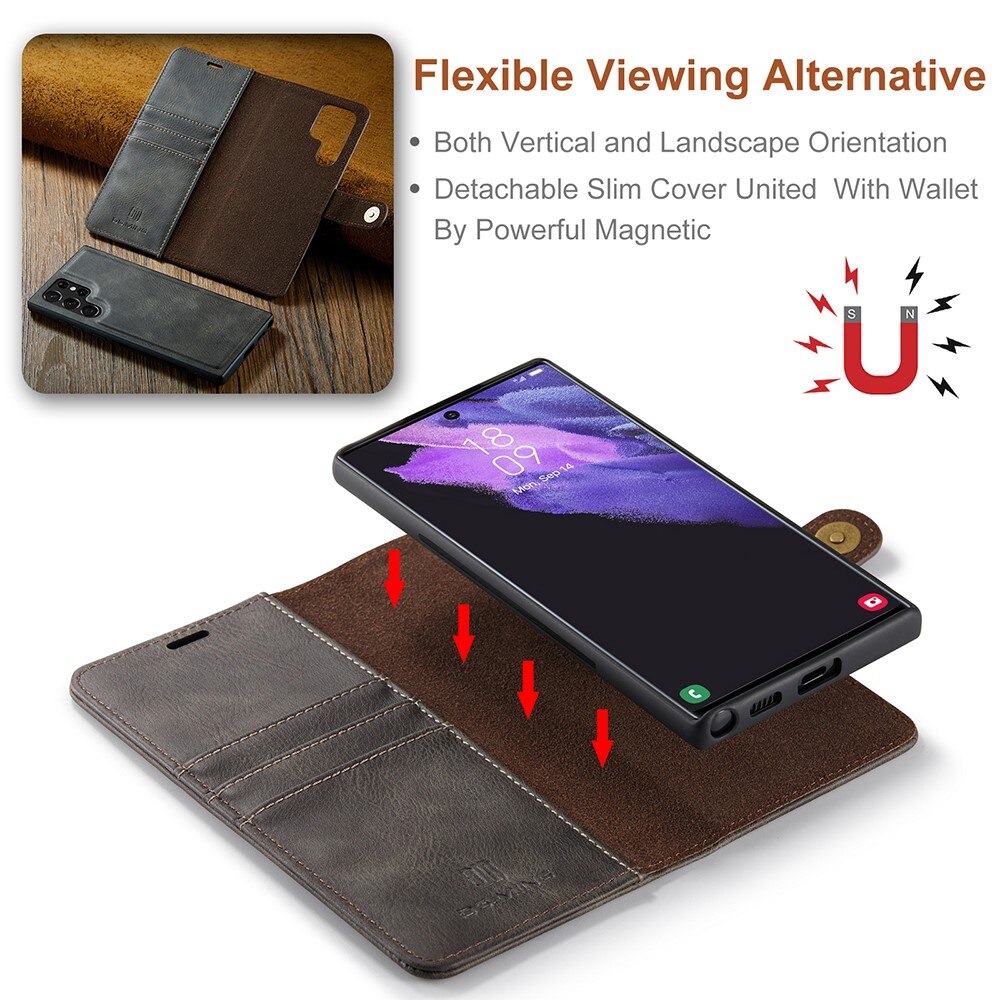 Handytasche Magnetische Samsung Galaxy S22 Ultra Braun