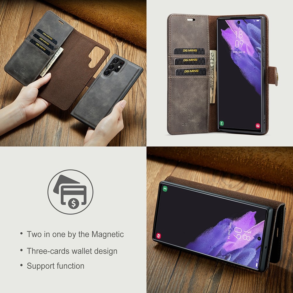 Handytasche Magnetische Samsung Galaxy S22 Ultra Brown