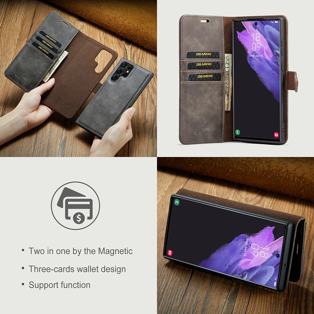 Handytasche Magnetische Samsung Galaxy S22 Ultra Braun