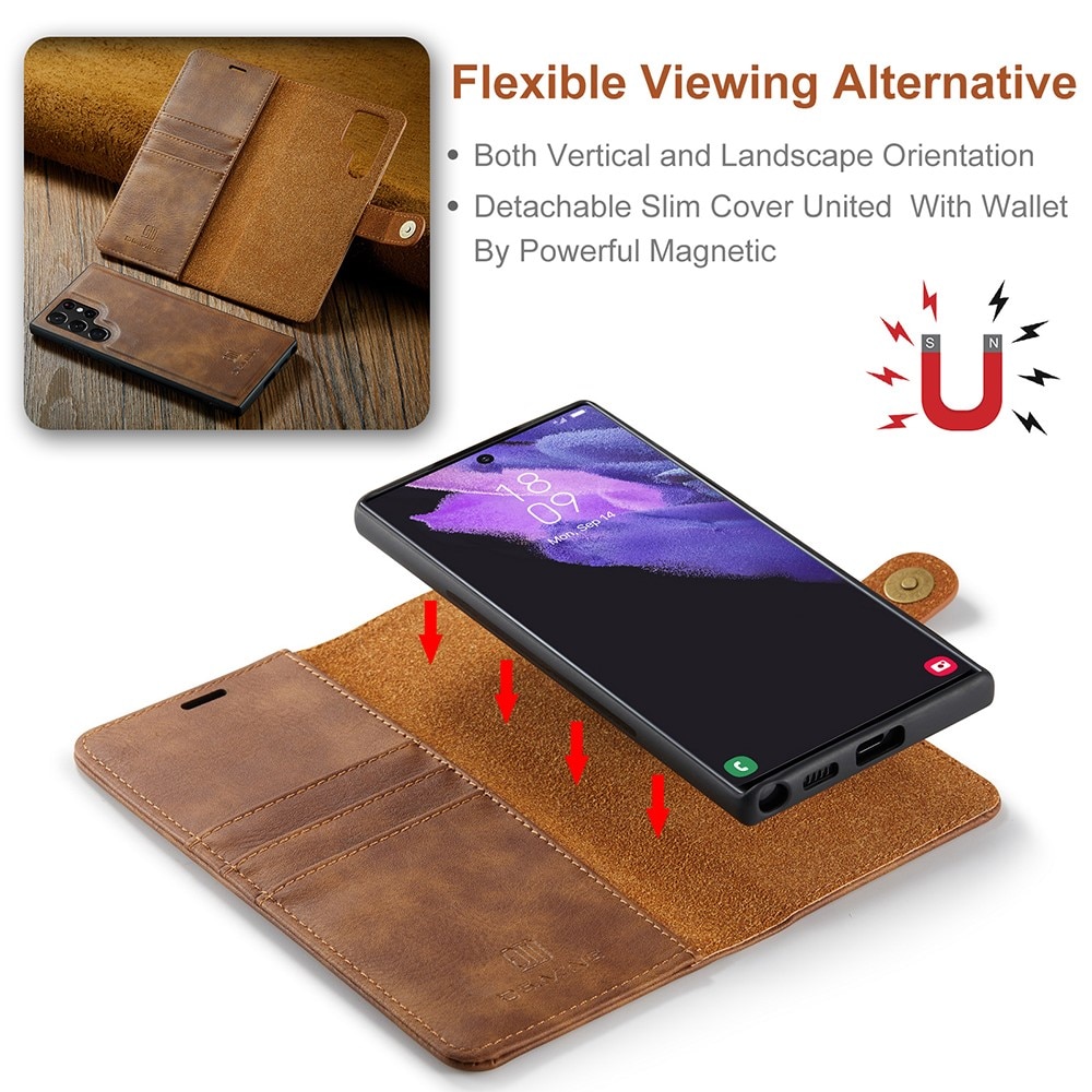 Handytasche Magnetische Samsung Galaxy S22 Ultra Cognac