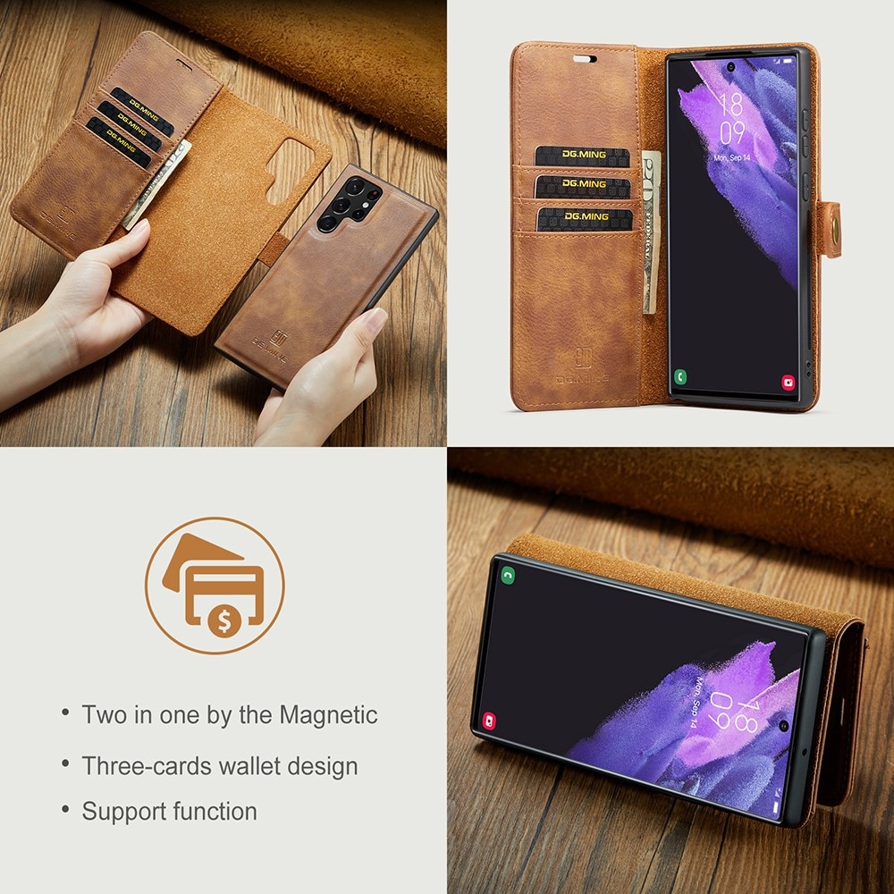 Handytasche Magnetische Samsung Galaxy S22 Ultra Cognac