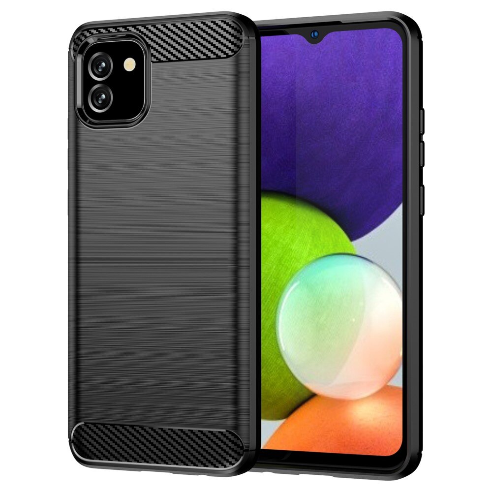 Samsung Galaxy A03 Hülle TPU Brushed Schwarz