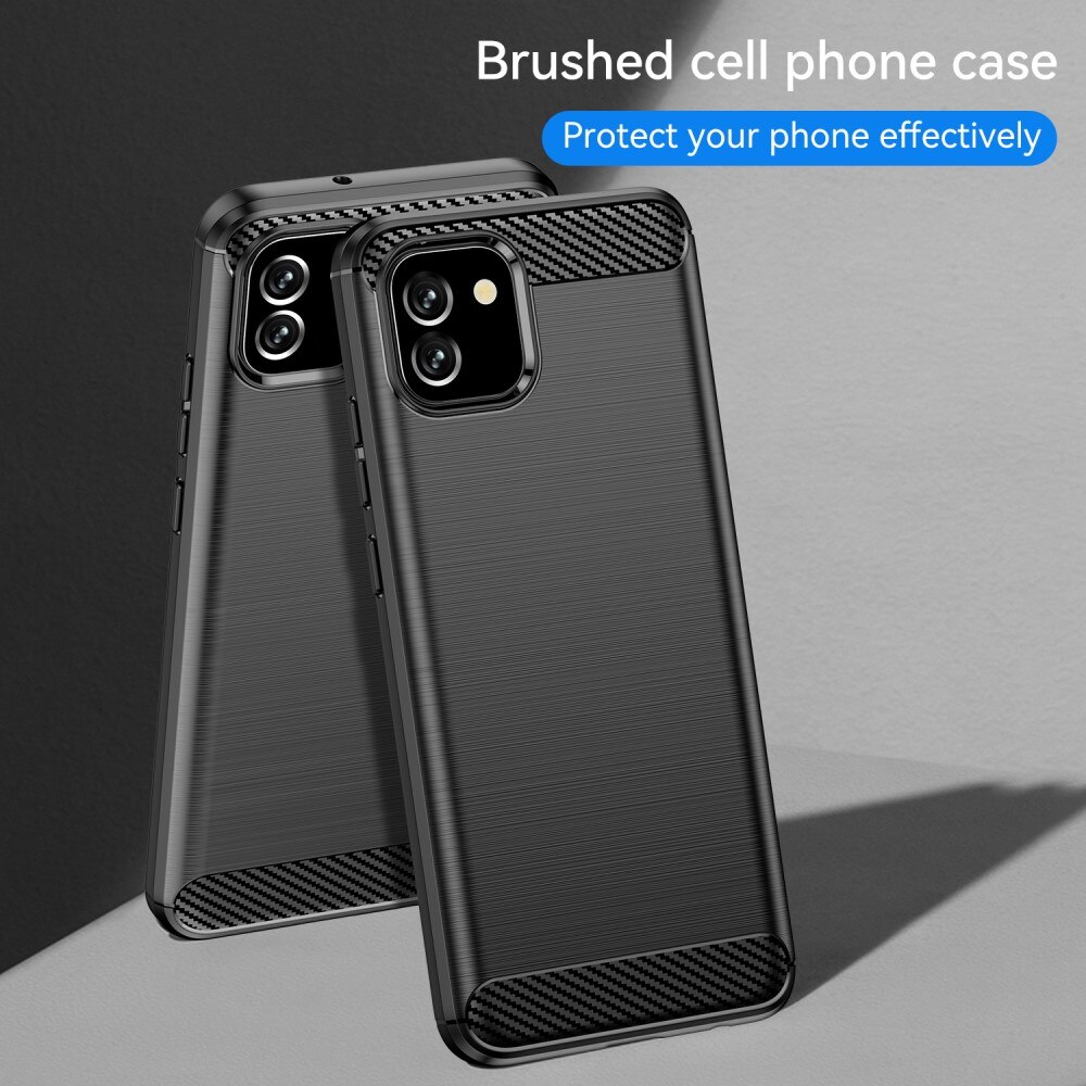 Samsung Galaxy A03 Hülle TPU Brushed Schwarz