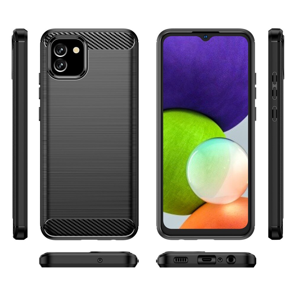 Samsung Galaxy A03 Hülle TPU Brushed Schwarz