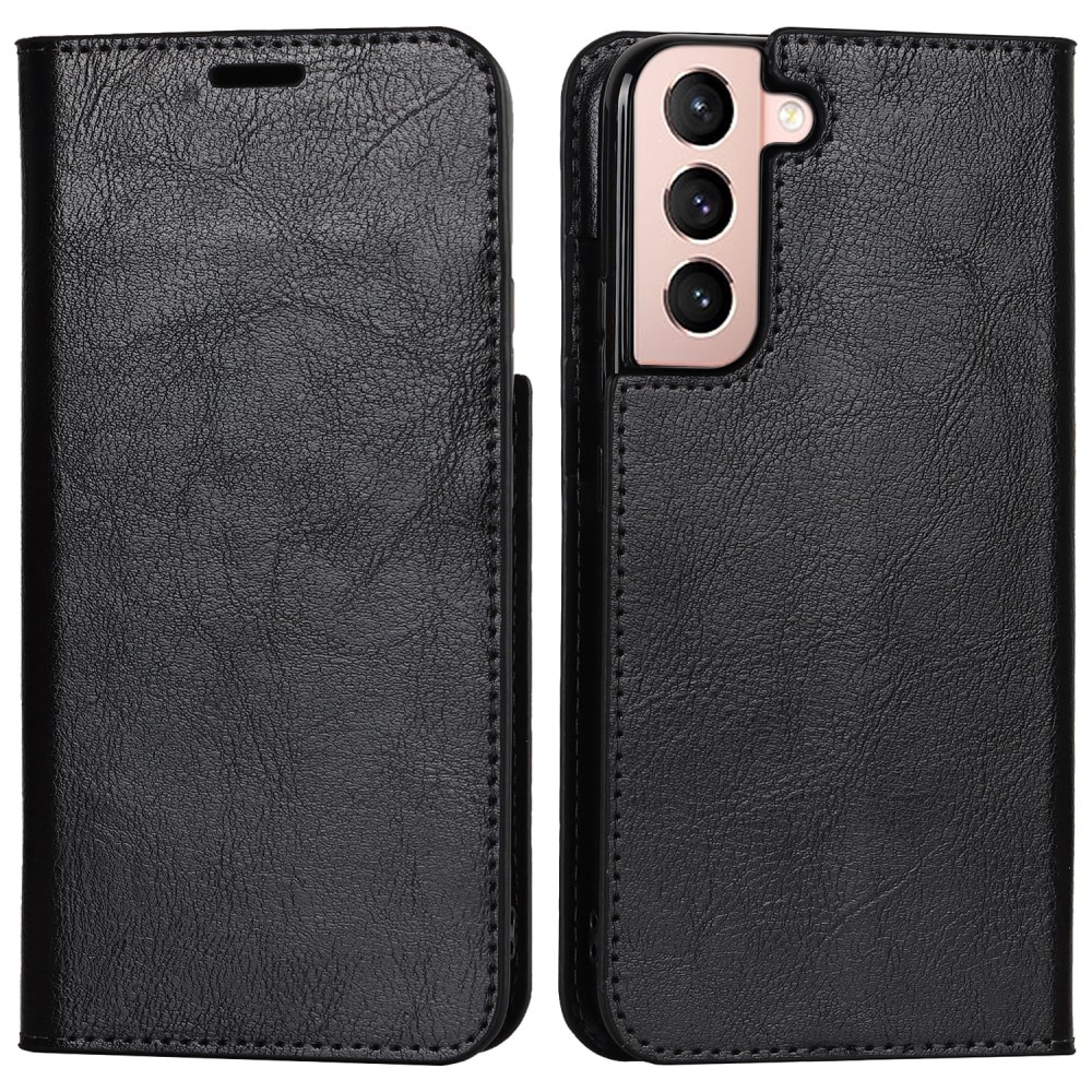 Samsung Galaxy S22 Handytasche aus Echtem Leder schwarz