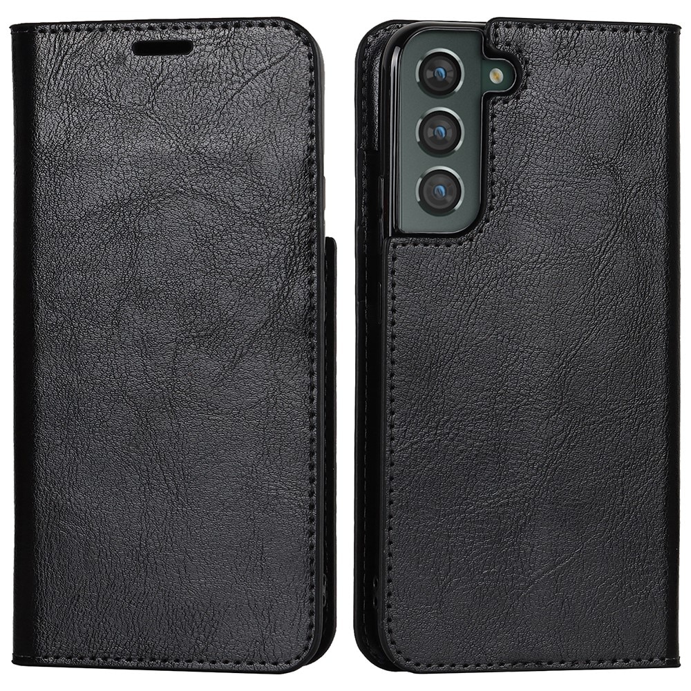 Samsung Galaxy S22 Plus Handytasche aus Echtem Leder schwarz