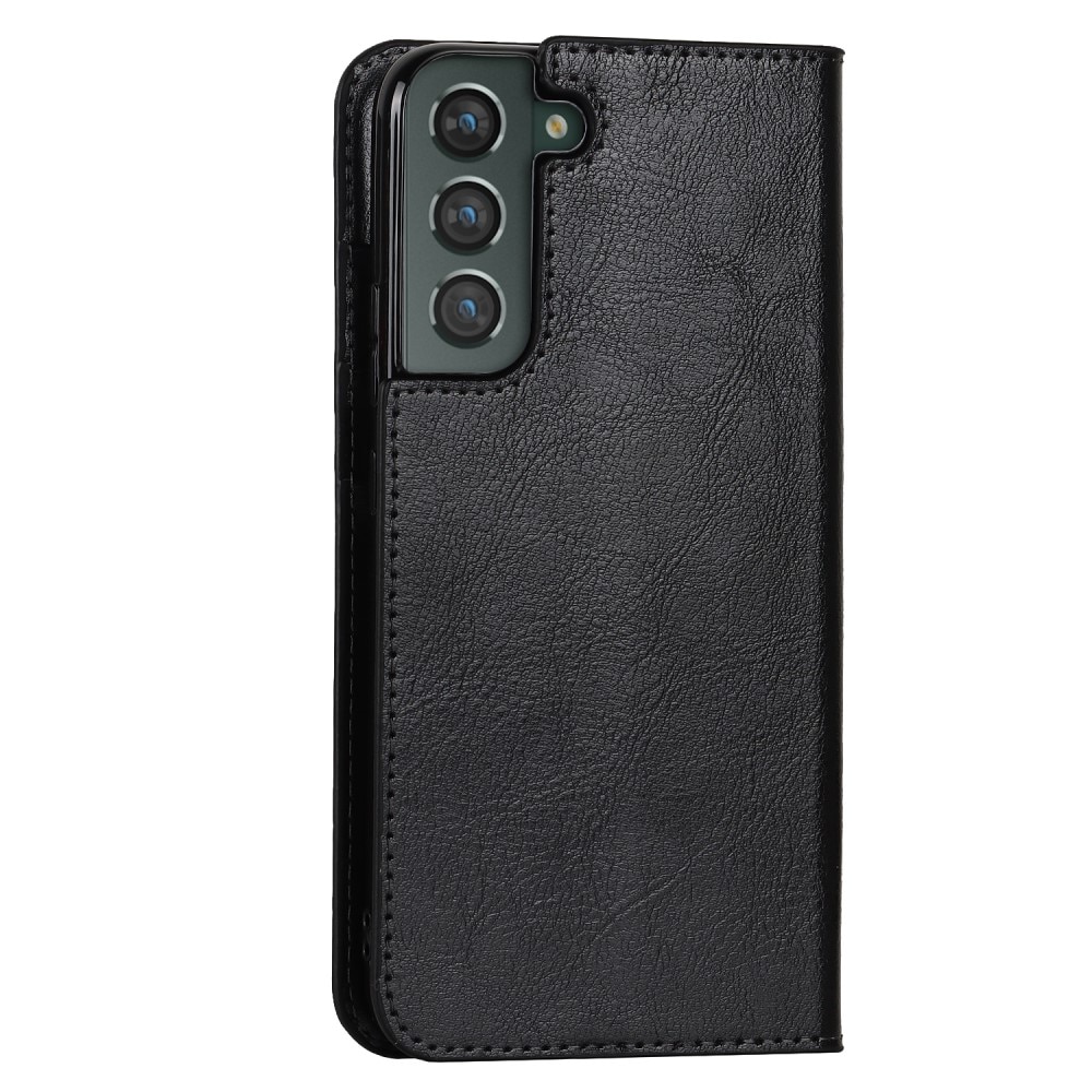 Samsung Galaxy S22 Plus Handytasche aus Echtem Leder schwarz