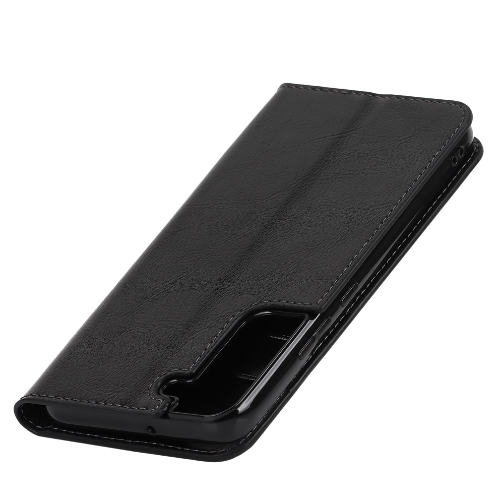 Samsung Galaxy S22 Plus Handytasche aus Echtem Leder schwarz