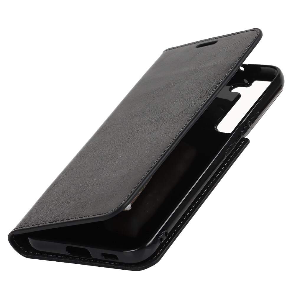 Samsung Galaxy S22 Plus Handytasche aus Echtem Leder schwarz