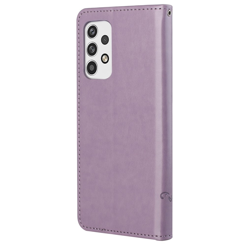 Samsung Galaxy A23 Handyhülle mit Schmetterlingsmuster, Lila