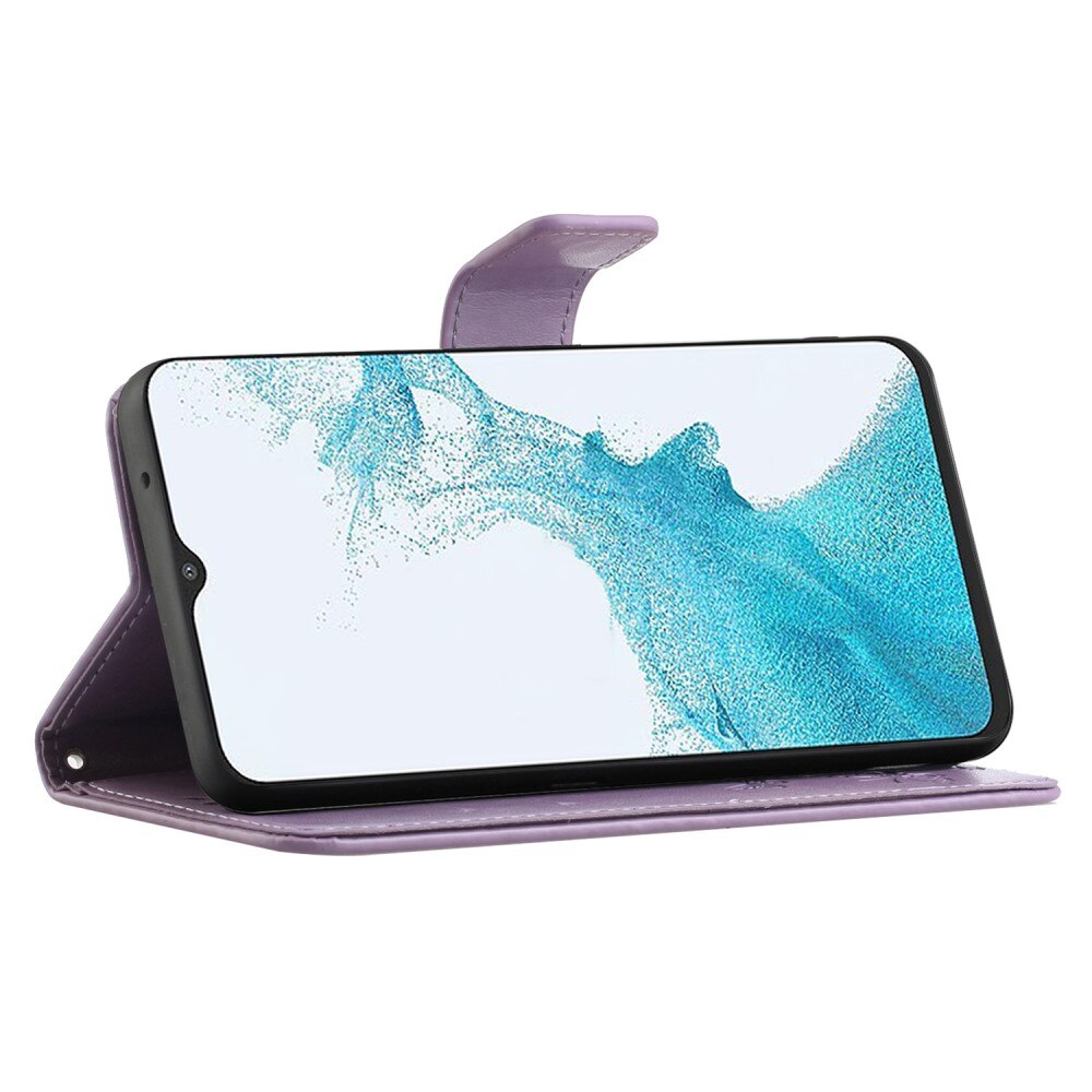 Samsung Galaxy A23 Handyhülle mit Schmetterlingsmuster, Lila