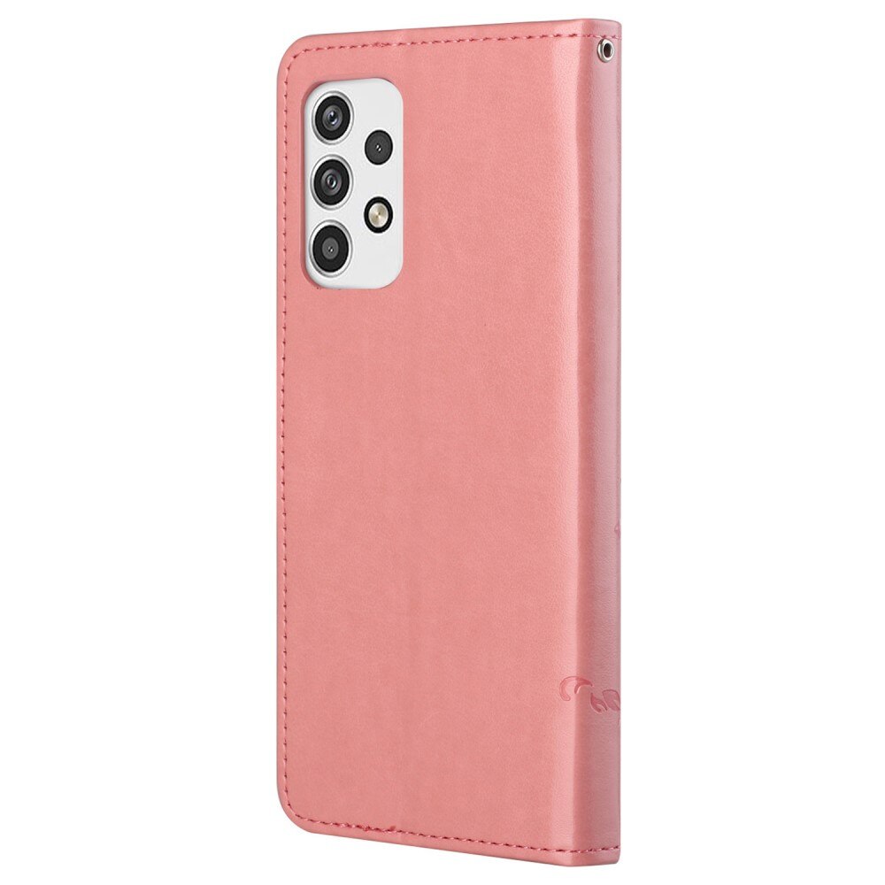 Samsung Galaxy A23 Handyhülle mit Schmetterlingsmuster, Rosa