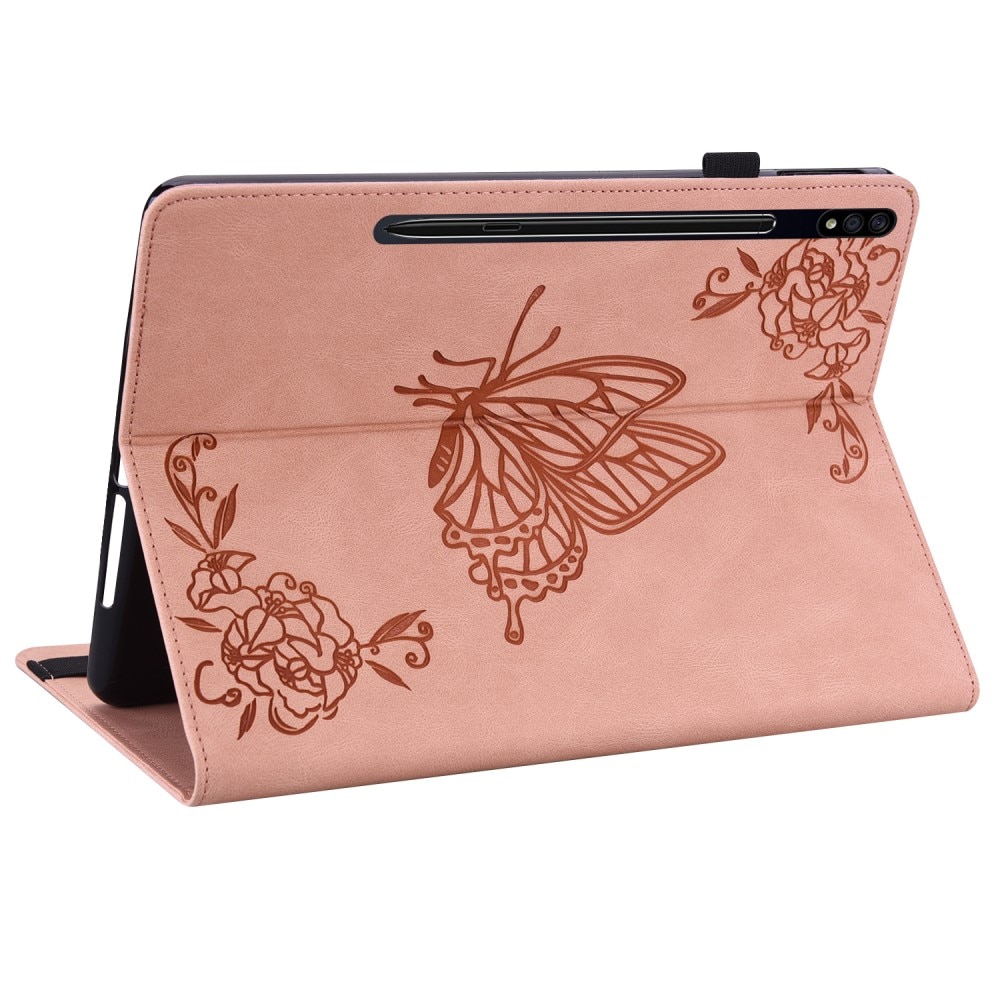 Samsung Galaxy Tab S8 Handytasche Schmetterling rosa