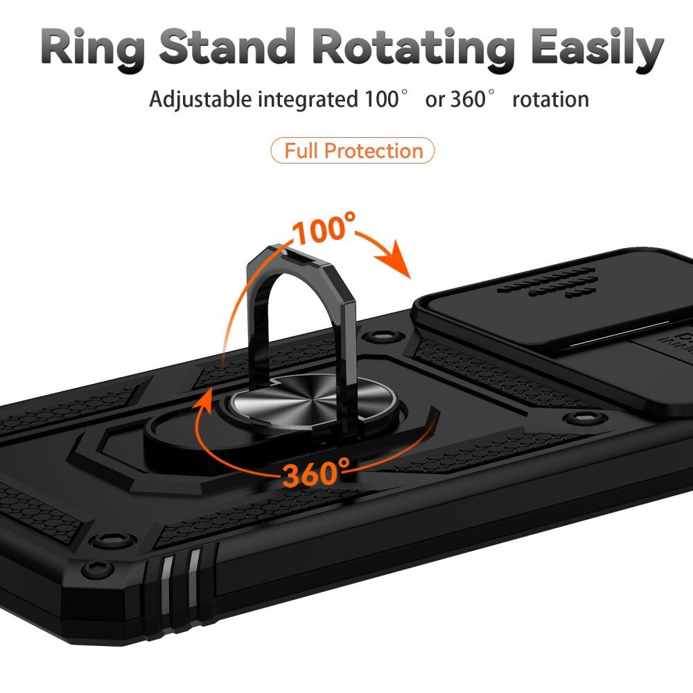 Samsung Galaxy A53 Hybrid-Hülle Ring + Kameraschutz Schwarz