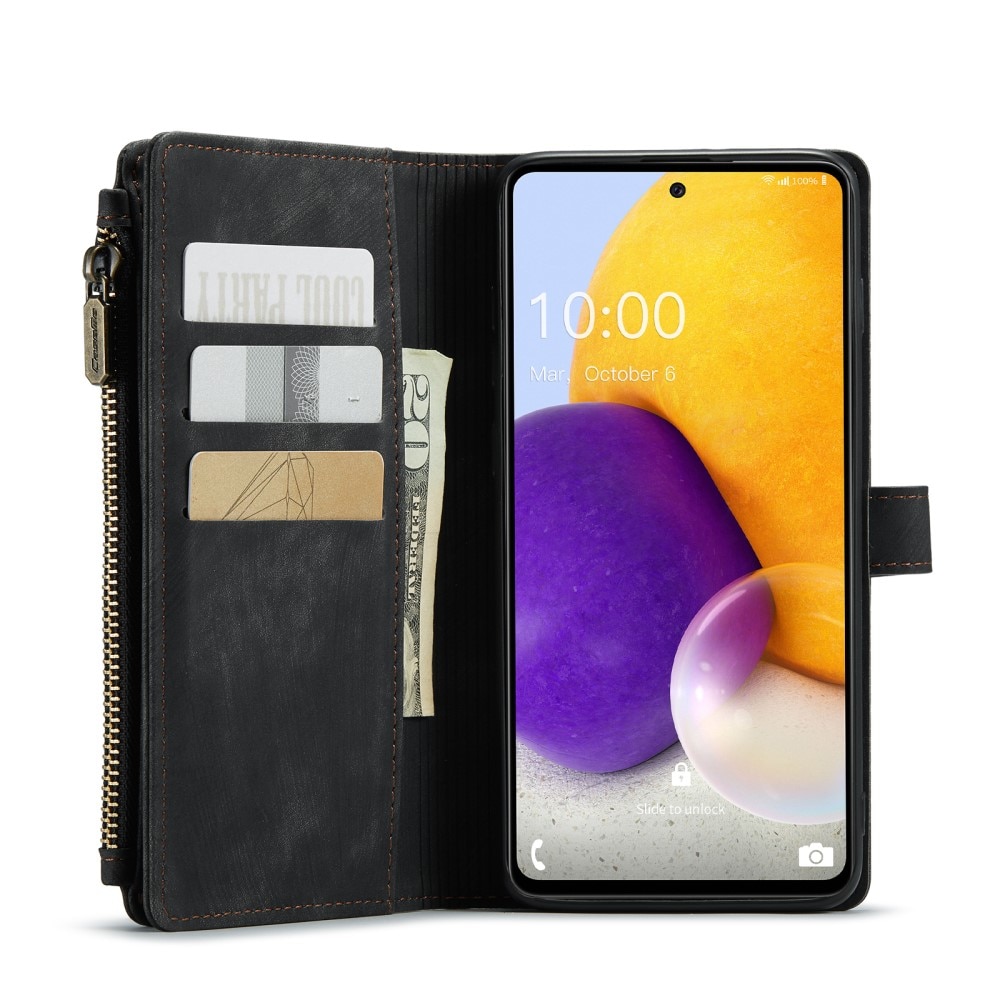 Zipper Portemonnaie-Hülle Samsung Galaxy A13 Schwarz