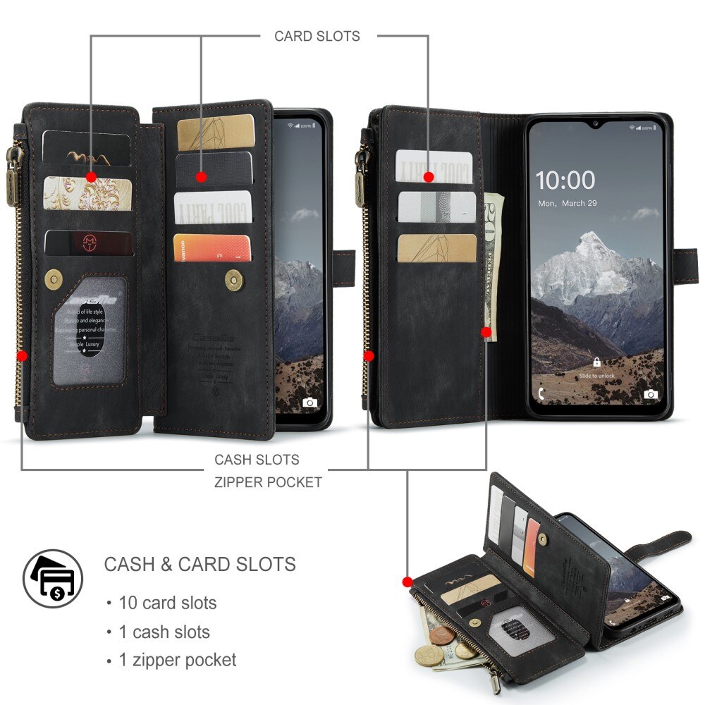 Zipper Portemonnaie-Hülle Samsung Galaxy A04s Schwarz