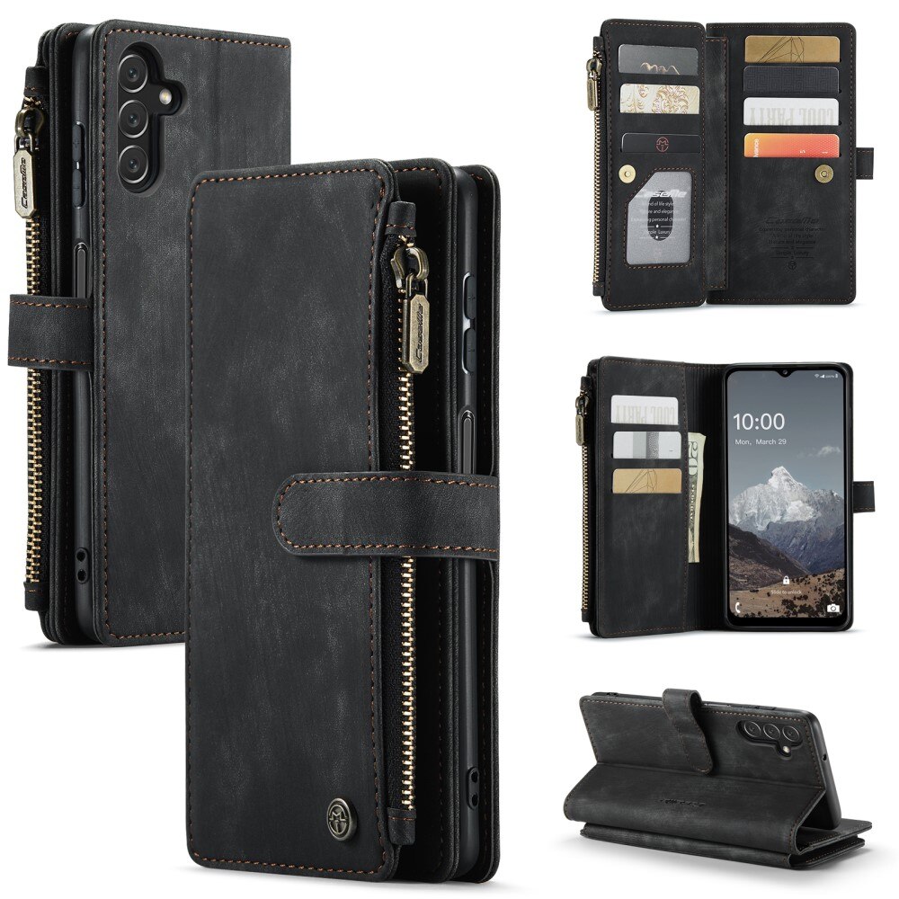 Zipper Portemonnaie-Hülle Samsung Galaxy A04s Schwarz