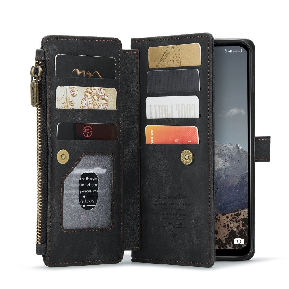 Zipper Portemonnaie-Hülle Samsung Galaxy A04s Schwarz