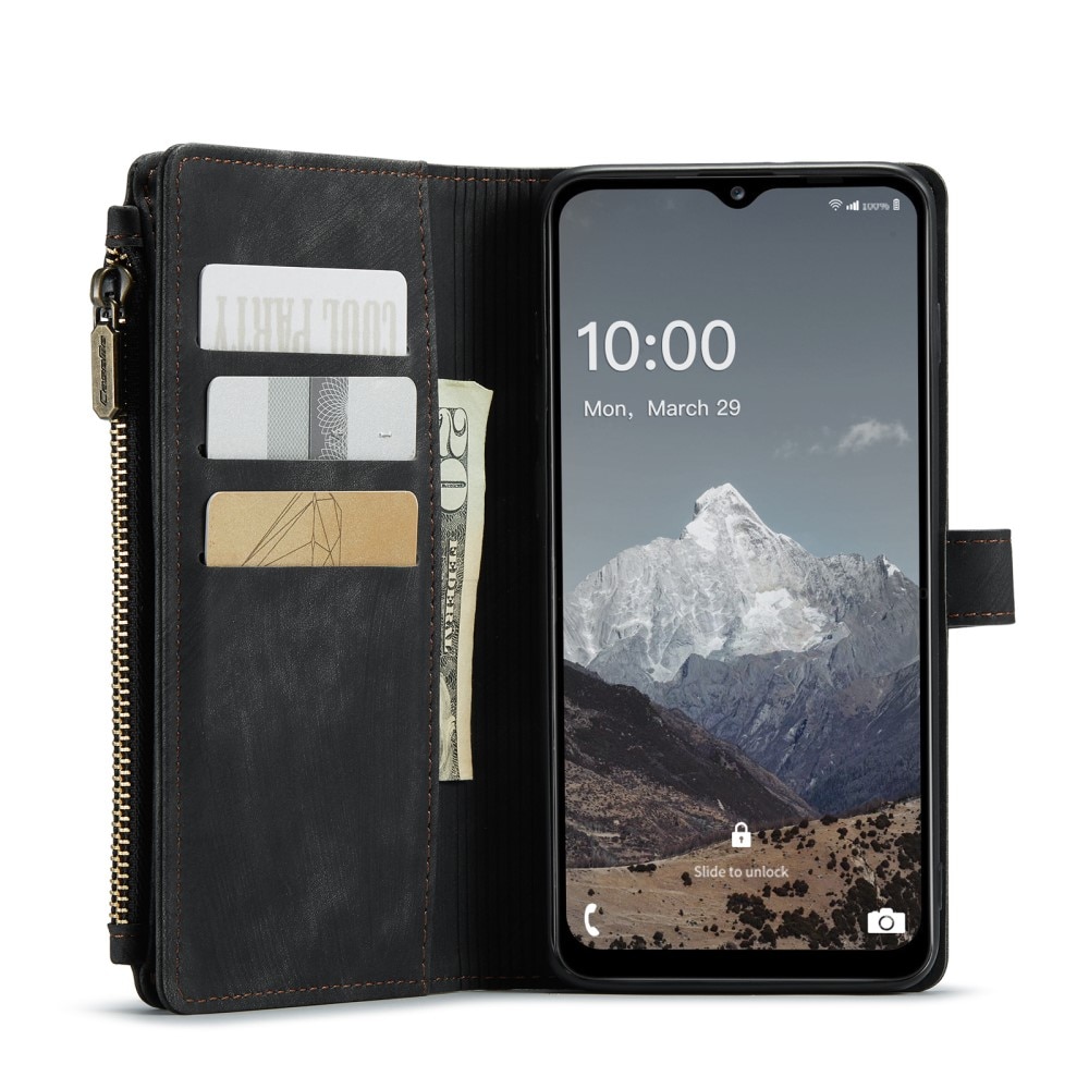 Zipper Portemonnaie-Hülle Samsung Galaxy A04s Schwarz