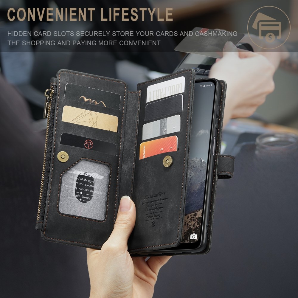 Zipper Portemonnaie-Hülle Samsung Galaxy A04s Schwarz