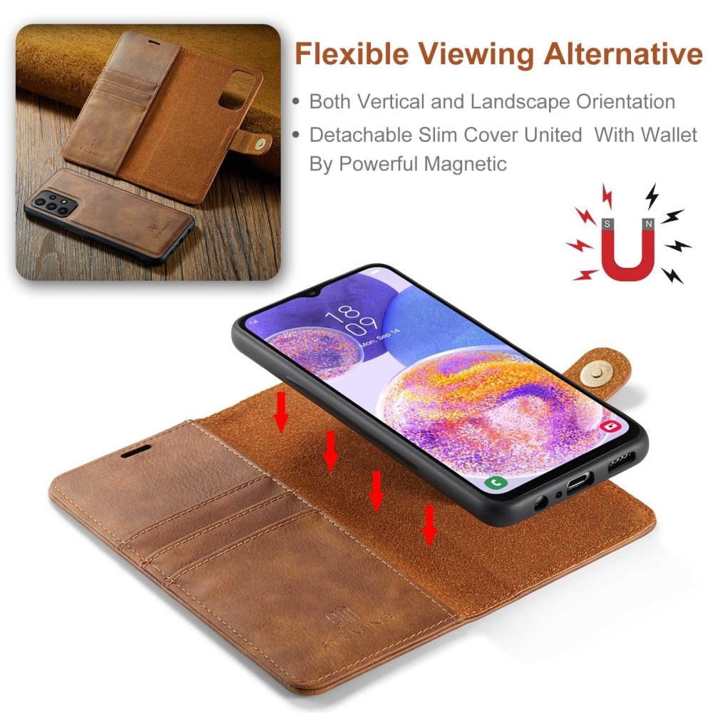 Handytasche Magnetische Samsung Galaxy A23 Cognac