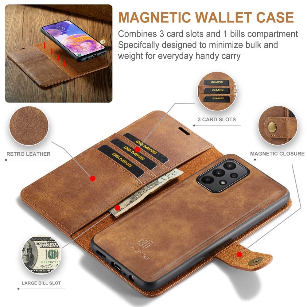 Handytasche Magnetische Samsung Galaxy A23 Cognac