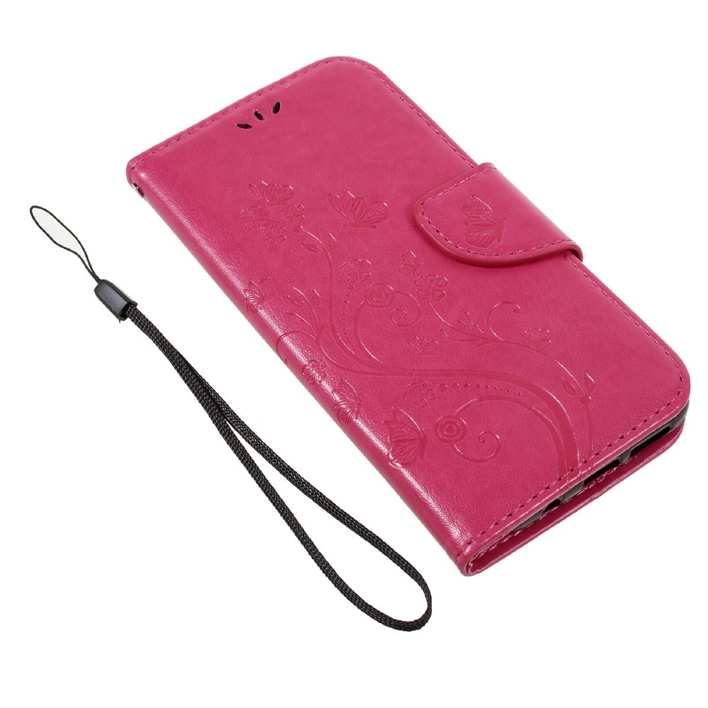 Samsung Galaxy S8 Handyhülle mit Schmetterlingsmuster, rosa