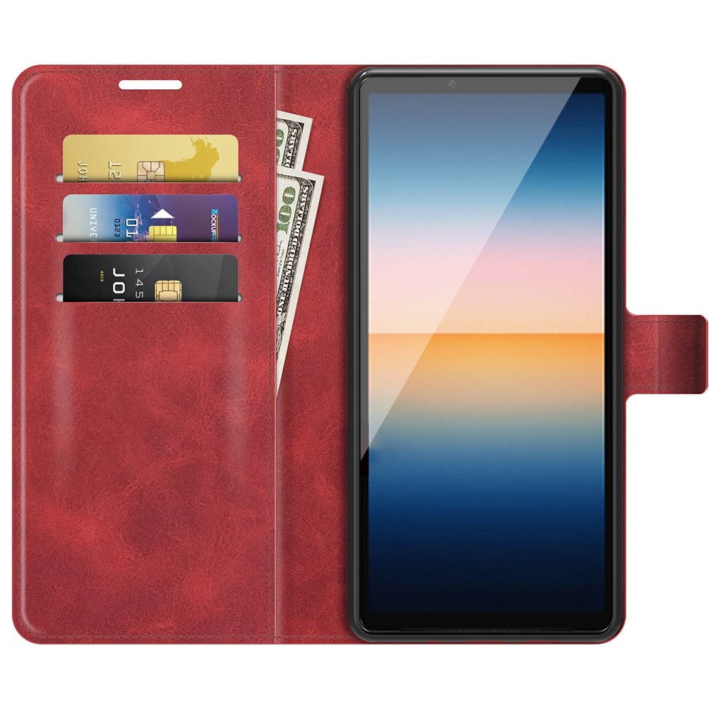 Sony Xperia 10 III Leather Wallet Red