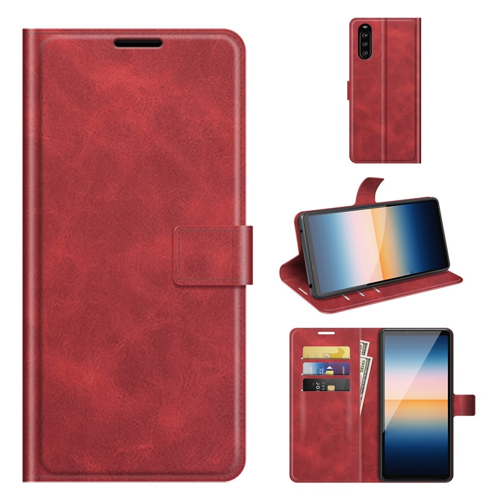 Sony Xperia 10 III Leather Wallet Red