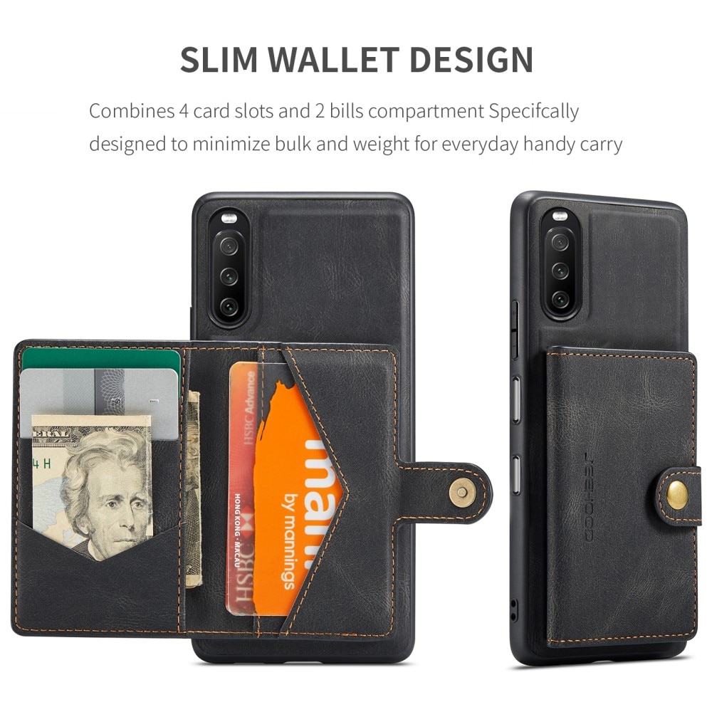 Sony Xperia 10 III Magnetic Wallet Card Case Black