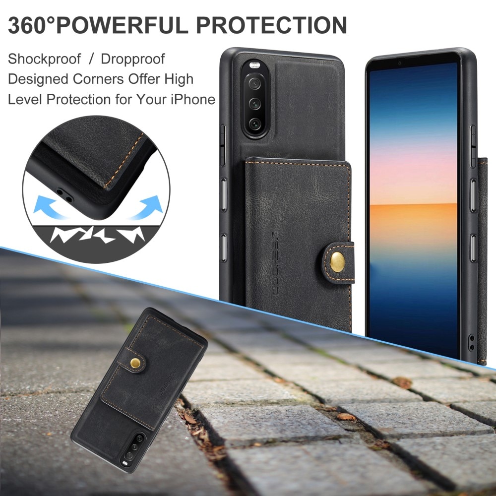 Sony Xperia 10 III Magnetic Wallet Card Case Black