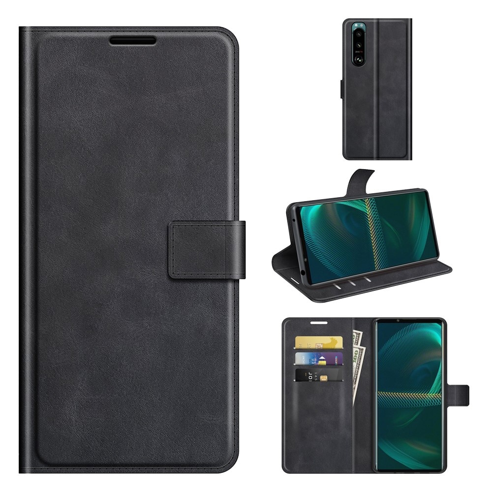 Sony Xperia 5 III Leather Wallet Black
