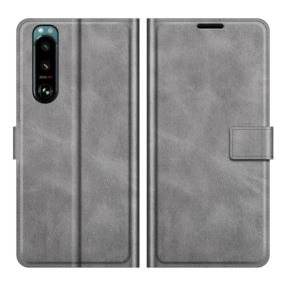 Sony Xperia 5 III Leather Wallet Grau