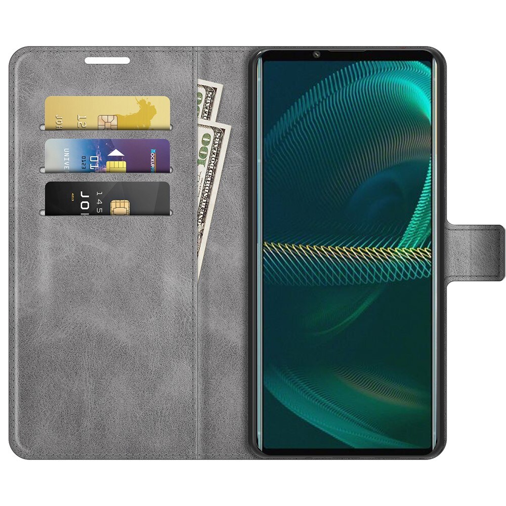 Sony Xperia 5 III Leather Wallet Grau