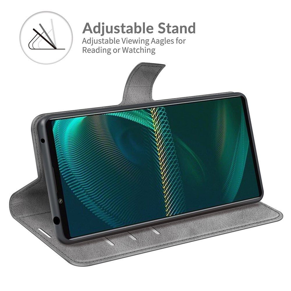 Sony Xperia 5 III Leather Wallet Grau