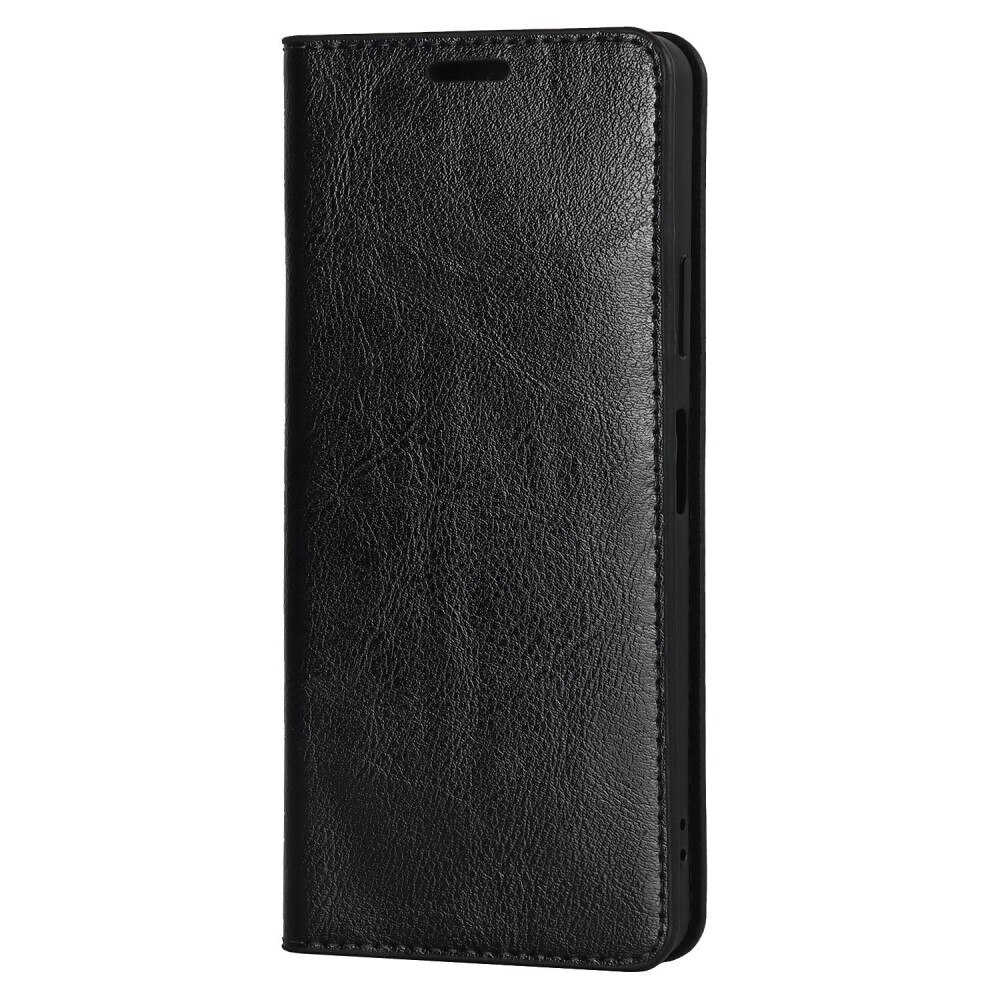 Sony Xperia 10 IV Handytasche aus Echtem Leder schwarz