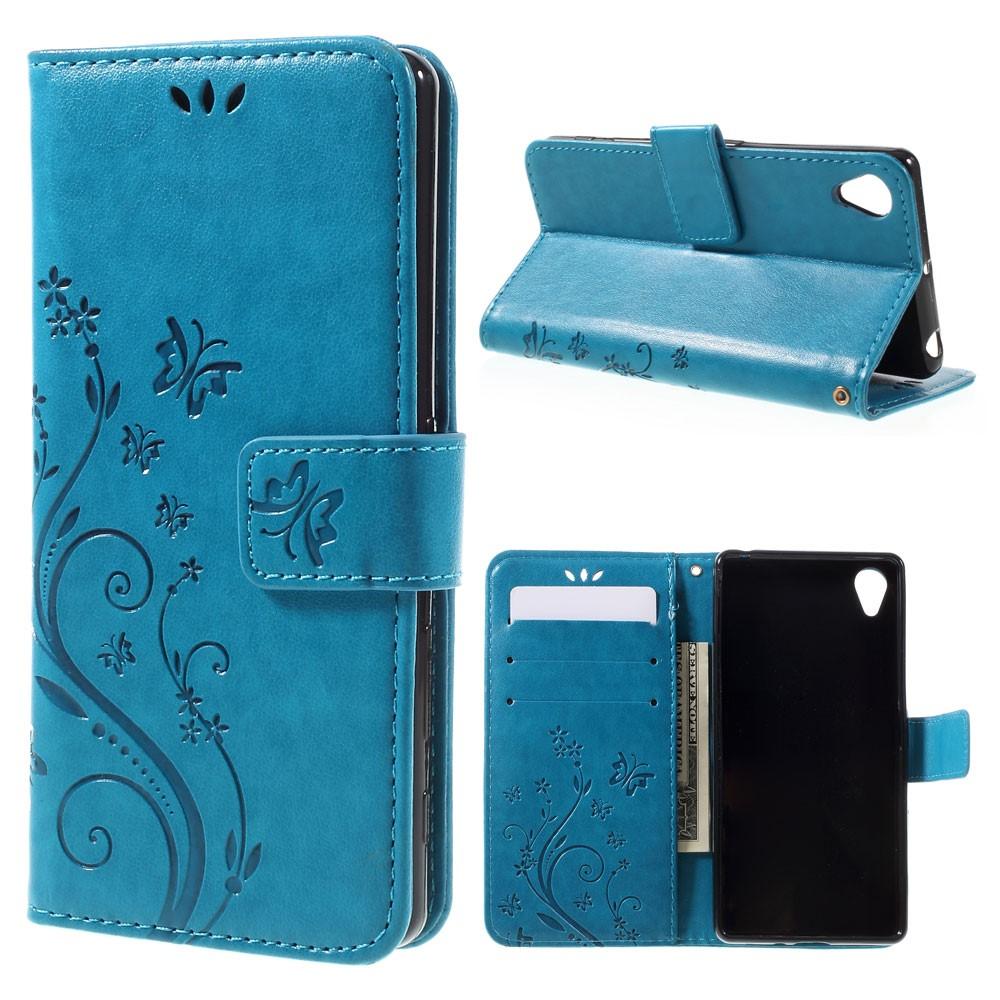 Sony Xperia X Handyhülle mit Schmetterlingsmuster, blau