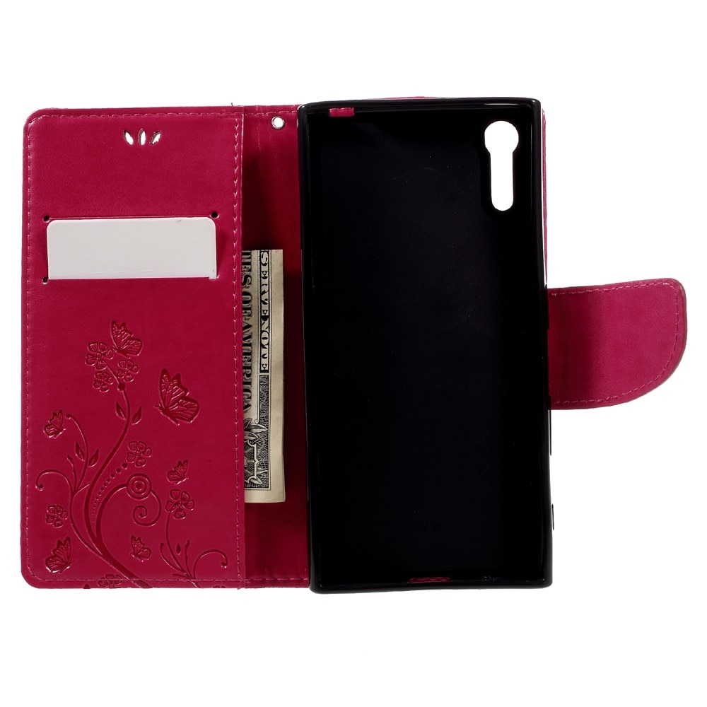 Sony Xperia XZ/XZs Handyhülle mit Schmetterlingsmuster, rosa