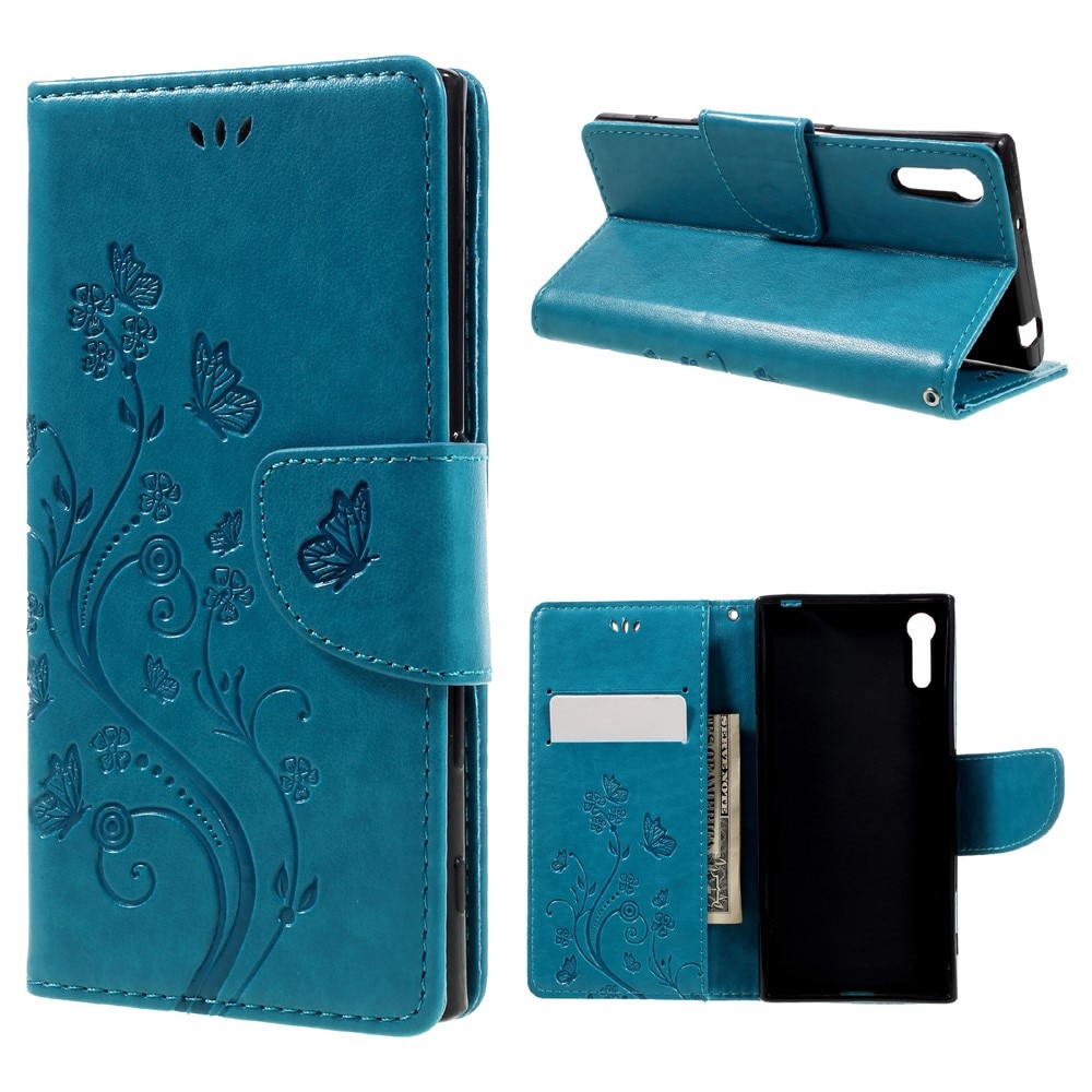Sony Xperia XZ/XZs Handyhülle mit Schmetterlingsmuster, blau