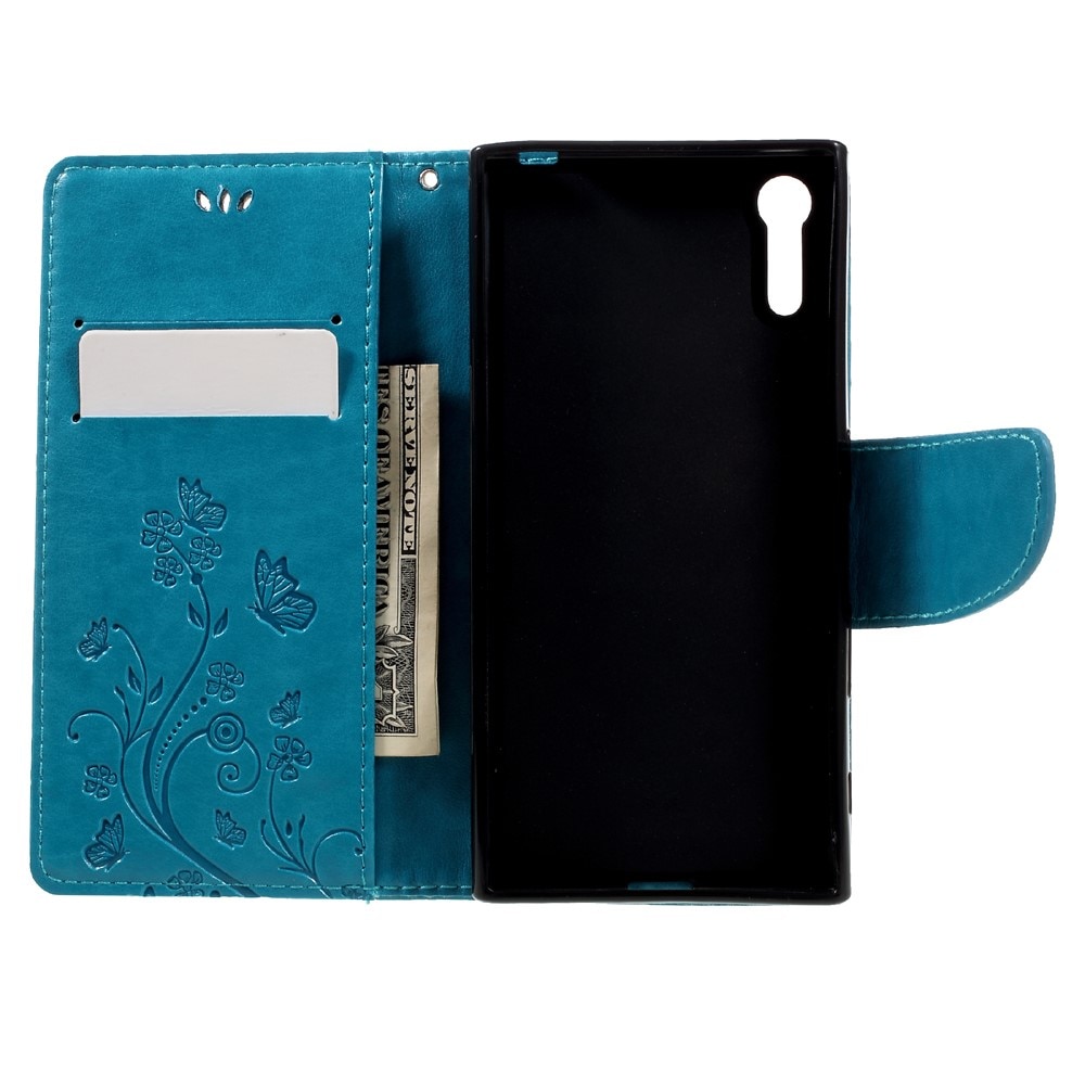 Sony Xperia XZ/XZs Handyhülle mit Schmetterlingsmuster, blau