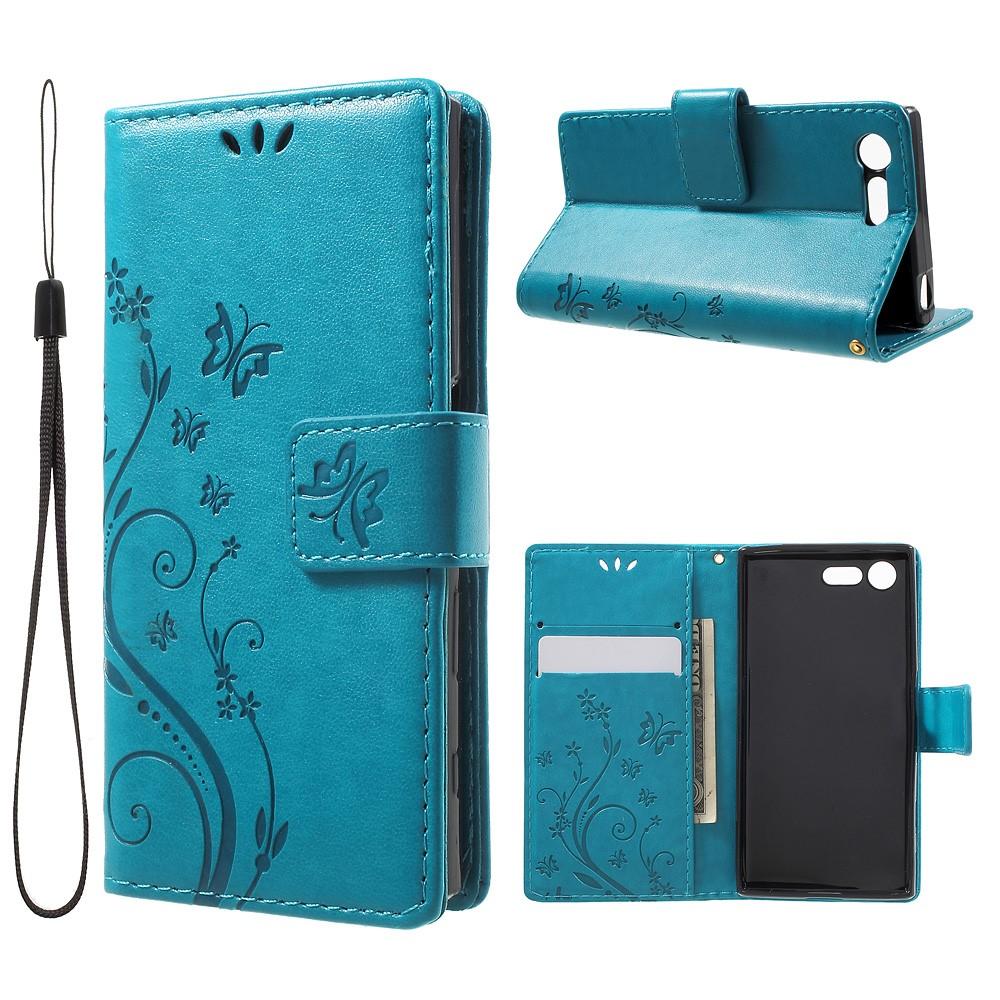 Sony Xperia X Compact Handytasche Schmetterling Blau