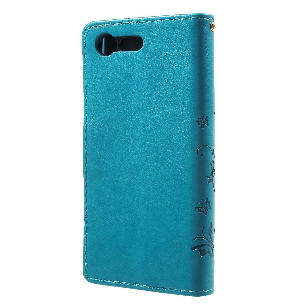 Sony Xperia X Compact Handytasche Schmetterling Blau