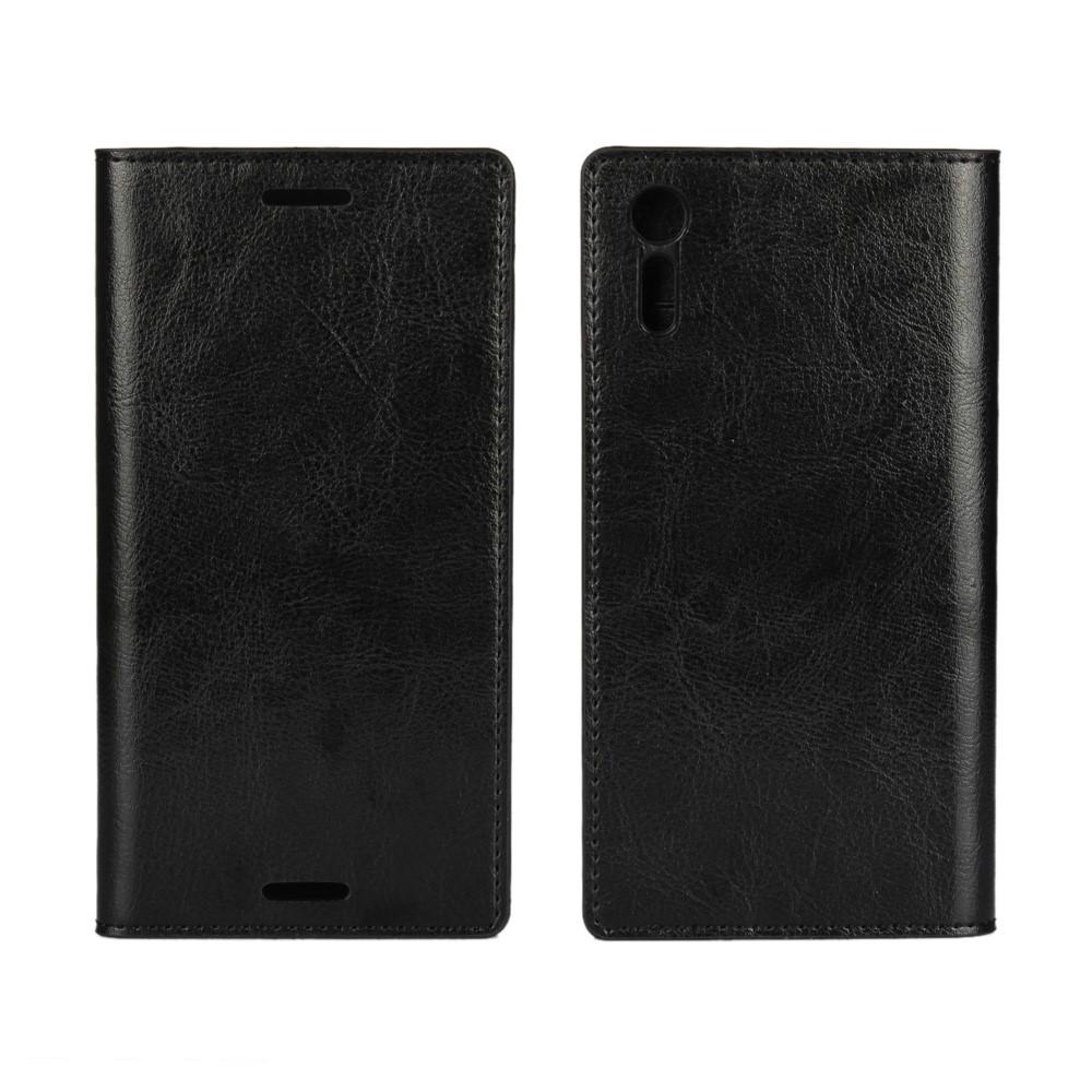 Sony Xperia XZ/XZs Handytasche aus Echtem Leder Schwarz