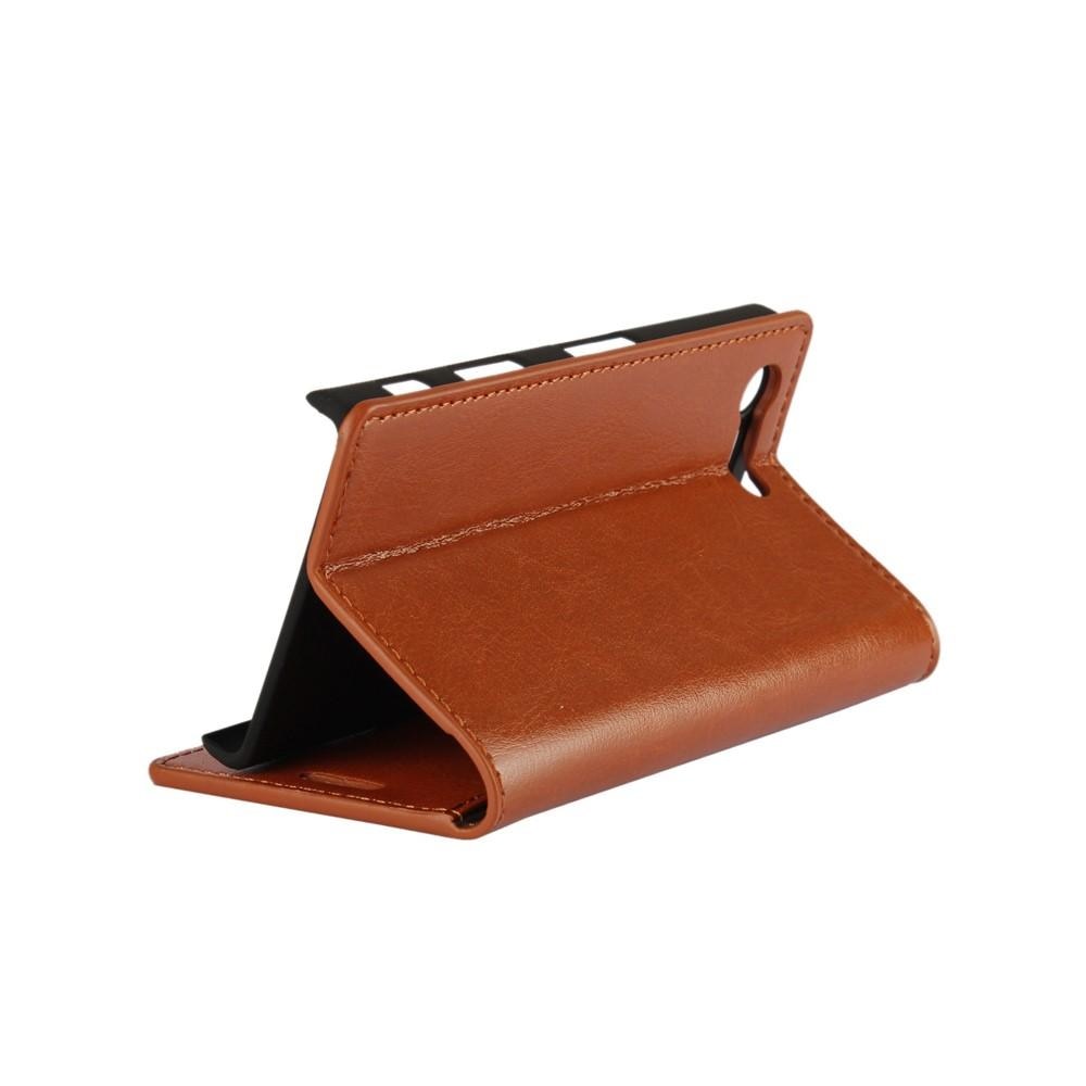 Sony Xperia X Compact Handytasche aus Echtem Leder Braun